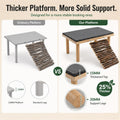 Bearded Dragon Basking Platform, Natural Slate Reptile Basking Rock with Wooden Climbing Ramp, Terrarium Habitat Decor f