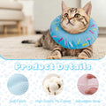 Fzxdfg Blue Soft Cat Cone Collar Comfortable Adjustable Donut Recovery Collars Lightweight Elizabeth Collar Post-Surgery Wound Care Anti-Licking and Biting for Small Cats