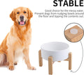 White Raised/Elevated Ceramic Dog Bowl for Medium Large Sized Breeds,Large Dog Food Water Bowl with Stand,8 in Non Slip 