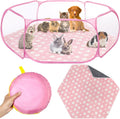 VitalCozy Guinea Pig Playpen with Mat Small Animal, Pink, Star