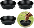 3Pcs Heavy Duty Rubber Feed Pan, 12Q/3Gal Horse Feed Bucket