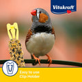 Vitakraft Crunch Sticks Parakeet Treats Egg and Honey Flavor 2 Pack - Long Lasting Seed Stick with Natural Wood Center Clip Holder and Nutritious Ingredients for Happy Engaged Birds