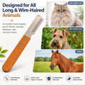 Dog Hand Stripping Knife, Fine-Tooth Tool for Wiry Coats, Wood Handle