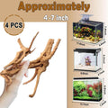 kathson 4Pcs Aquarium Driftwood, 4"-7" Small Natural Wood Driftwood Tree Fish Tank Decoration Assorted Branches Ornament