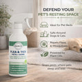 Flea Spray for Home & Pets Plant-Based Repellent with Cedarwood Scent 16 Oz