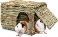 BWOGUE Large Guinea Pig Grass House, Guinea Pig Hideout, Foldable Straw Hut