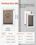 VEVOR 2-Flaps Dog Door, with Aluminum Frame, Metal Closing Panel and Lock, Strong and Weatherproof Dog Door for Interior