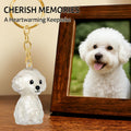 Amakunft Dog Hair Collector Keychain, Portable Pet Hair Memorial Keychain