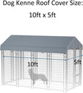 Dog Kennel Cover Replaceable Top Cover 10' x 5' Gray（Top Cover Only）