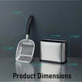 Heavy-Duty Cat Litter Scoop with Holder&Litter Bags, Metal Cat Scooper with Bags, Stainless Steel Kitty Poop Sifting Sho