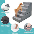 LitaiL 30" Dog Stairs&Steps for Small Dogs for High Beds 6-Step Pet Ramp Up to 30-36" High for Small Dogs & Cats, Grey No Assembly Required