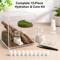 15 Pcs Jumping Spider Water Dispenser Set,Drown-Free Capillary Hydration Kit for Slings & Mantis,Include 2 Pcs 5ml Glass