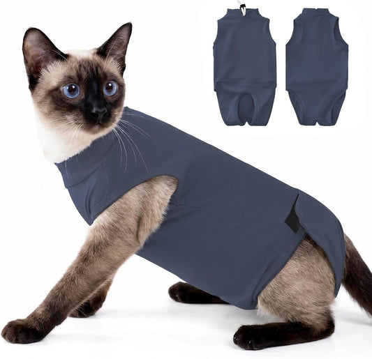 Female Cat Recovery Suit - Snap Closure Spay Onesie