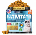 Taurine for Cats Vitamins Treats Snacks – Cat Multivitamin 500 Crunchy & Creamy Chews – Supports Immune, Joints, Digestion, Skin & Coat – Daily Healthy Supplement for Cats of All Ages (90-Day Supply)
