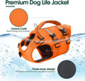 Kuoser Dog Life Jacket, High Flotation Dog Life Vest for Swimming Boating, Adjustable Ripstop Pet Lifesaver for Small Medium and Large Dogs, Reflective Safety Puppy Swimming Vest with Rescue Handle
