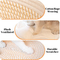 CHEERHOME PETS Cat Bed Basket with Cushion, Cotton Rope Woven Pet Bed for Indoor Cats Couch, Stimulicat Cat Bed Handwoven Breathable, All Season Universal (White)