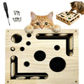 Cat Scratch Puzzle Enrichment Box, Cat Nail File Toy, Cat Claw Saver Box with Sandpaper Inside, Stress-Free Trimming Nail, Puzzle Feeder Cat Toys Interactive for Indoor Cat Scratcher (No Bell Balls)