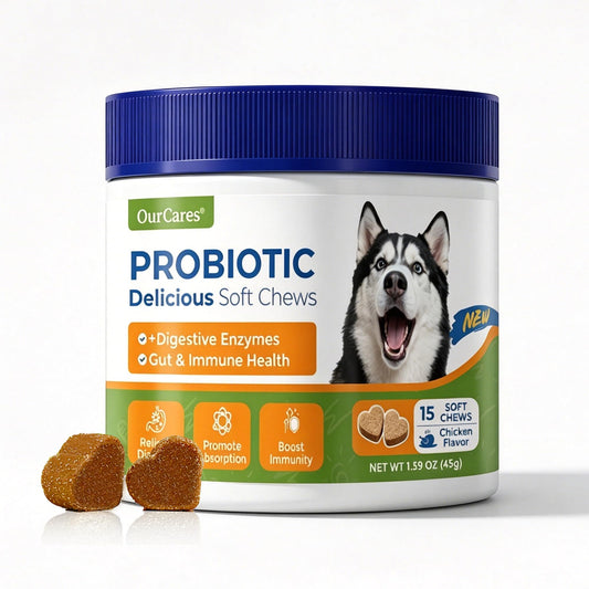 Probiotics for Dogs – Probiotic Chews with 4.8 Billion CFU, Digestive Enzymes & Pumpkin | Dog Gut Health Supplement for Diarrhea, Gas & Sensitive Stomach | Soft Chews for Senior Dogs & All Breeds