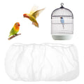 Clofiak Bird Cage Cover, Circumference 40-68 inches Bird Cage Seed Catcher, White Bird Cage Net Cover, Adjustable Bird Cage Netting for Parrot Enclosures, Round Square Cages