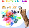 JCSHIMO 60 PCS 12 Colors Cat Spring Toys, Cat Spiral Springs for Indoor Cats, Kittens Toys Plastic Coil for Swatting, Biting, Hunting