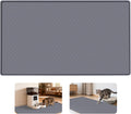 Cat Food Mat Extra Large Silicone Pet Bowl Mat 51''x25.6'', Dark Grey
