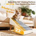 Kunffiyso Dog Ramp for Small Dogs, 15.7" H 3-in-1 18.5" Extra Wide Foldable Ottoman & Hidden Storage Design Dog Stairs for Couch Sofa, Non-Slip Pet Steps for Puppy Senior Injured Dogs (White)