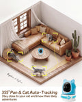 ALIOBC Pet Camera with Phone App Laser Toy 2K Cat Camera no Subscription