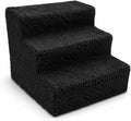 ZENVY 3-Step Pet Stairs for Small Dogs and Cats Up to 20 lb, Fleece-Covered Indoor Pet Steps with Removable Cover, MDF W