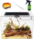 Reptile Growth Mini Reptile Terrarium,12" x 7"x 9" Reptile Tank with Full View Visually Appealing，for Insect，Fish，Tarant