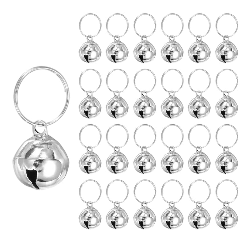 PATIKIL 24 PCS Dog Bell, Mini Cat Bell Small Pet Collar Bells Keychain Cute Bulk Metal Loud Jingle for Dog Collar Charm Pendant Necklace DIY Crafts Christmas Tree Decorations