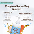 Natural Dog Company Omega 3 Fish Oil for Senior Dogs Supplement – Support Mobility, Skin, Coat, Heart & Brain, with Turmeric, Salmon & Fish Oil for Aging Dogs, Liquid Canine Supplement, 16oz
