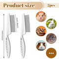 2Pcs Kitten Flea Comb, Fine-Tooth Stainless Steel Bunny Comb