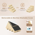 EHEYCIGA Dog Stairs for Bed 18" H, 4-Step Dog Steps for High Bed, Pet Steps for Small Dogs and Cats, Non-Slip Balanced Pet Ramp Indoor, Graige