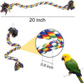 WishLotus Bird Perches, Parrot Colorful Climbing Rope Swing Toys Parrot Stand with Bell and Hanging Clip for Parrots, Bu