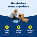 PetSafe Disposable Litter Box with Litter - Collapsible, No-Mess Box with Reliable, Leak-Proof Protection & Superior Odor Control - Includes 4.3 lb Bag Crystal Pebbles & 8 Disposable Scoops
