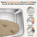 XL Enclosed Stainless Steel Litter Box with Lid Include Pedal Scoop