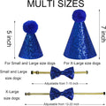 JOTFA Dog Birthday Party Supplies, Multi Sizes Dog Birthday Hat with Numbers Bandana Bow Tie It’s My Bday Mother Puppers Sign Banner for Large X-Large Dogs Pets (X-Large, Blue)