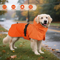 BRKURLEG Dog Raincoat for Small Medium and Large Dogs Waterproof Dog Rain Jacket Adjustable Hooded Dogs Raincoat Pet Rain Coat Poncho with Leash Hole, Reflective Strip, Orange, XXXL