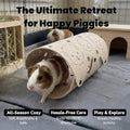 Guinea Pig Tunnel, Washable Felt Hideout, Cavyhead Design，Beige