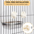 Hypeety Transparent Bird Feeder No Mess Parakeet Feeder for Cage Clear Bird Cage Feeders with Anti-Slip Perch Stainless Steel Food Bowl for Parakeets Parrots Budgies Lovebirds Cockatiels Conures