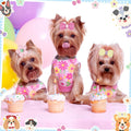 SUMMORO 24Pcs Cute Flower Dog Hair Bows with Rubber Bands Handmade Puppy Dog Grooming Bows for Dogs Girls for Holiday Spring Easter Puppy Yorkie Pet Hair Accessories