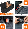 Yuntec Dog Car Seat Cover, Back Seat Cover for Dogs Pet Car Seat Protector Waterproof Bench Car Seat Cover, Non-Slip Rear Seat Cover fits Middle Armrest for Most Cars SUVs Trucks - Black