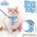 Cat Harness and Leash Escape Proof for Walking, Adjustable Soft Kitten Harness with Reflective Straps Step in Cat Vest H