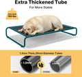 Veehoo Cooling Elevated Dog Bed, Outdoor Dog Bed for Large Dogs, Raised Dog Cot with Thickened Frame, Durable Teslin Mesh & Anti-Slip Rubber Feet, Pet Hammock for Indoor or Camping, 41" x 26", Black