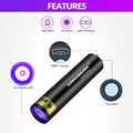 DARKBEAM UV Flashlight 395nm Black Light Pocket Woods Lamp Blacklight, Mini