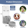 Fhiny Rabbit Water Bottle, 18oz Hanging Guinea Pig Water Bottle No Drip Gravity Automatic Bunny Water Dispenser for Cage