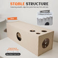PETKARAY Cat Tunnel, Original Cat Hideaway Cave for Indoor Cats, Large Kitten Play Tubes and Tunnels, Soft Felt Cat Toy with Interactive Peek Hole, Beige Straight