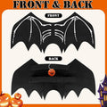 Olanrun Large Dog Halloween Costumes, Adjustable Dog Bat Wings Costumes for Large Dogs with Pumpkin Bell Skeleton Print 
