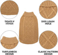 Mihachi Turtleneck Dog Sweater - Winter Coat Apparel Classic Cable Knit Clothes with Leash Hole for Cold Weather, Ideal Gift for Pet in New Year
