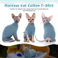 ROZKITCH Sweater for Cat, Breathable Soft Jumpers for Sphynx Only, Coat with Four Legs, Warm Sweater T-Shirt Pajamas Jumpsuit Vest Cornish Rex, Devon Rex, Peterbald Blue XL